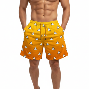 Pantalones Cortos Demon Slayer Kimetsu No Yaiba para Hombre, Estilo Anime, Sólidos, Antiarrugas, Cintura Media, Casuales, de Playa, Harajuku, Streetwear - Product Image 1