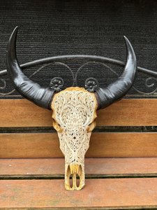 Sculpture de tête d'animal en corne de buffle sculptée à la main Natura Horn, décoration murale en corne de bœuf, décoration intérieure unique pour la maison, décoration de chambre moderne - Product Image 6
