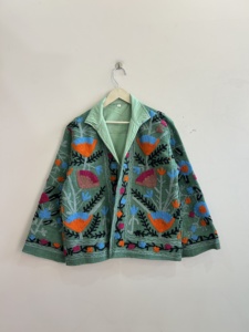 Chaqueta estilo bohemio indio de tela de algodón TNT Suzani para mujer, chaqueta transpirable - Product Image 2