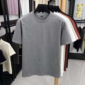 เสื้อยืดสไตล์วินเทจผู้ชายทรงโอเวอร์ไซส์ แขนสั้น ไหล่ตก ทรงหลวม ลุคซักยืด เอฟเฟกต์วินเทจ เสื้อยืดเท่ๆ - Product Image 5