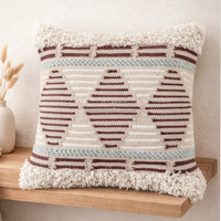 Housse de coussin bohème rustique à rayures noires, décoration d'intérieur, housse de coussin en coton faite à la main, taie d'oreiller marocaine avec fermeture éclair