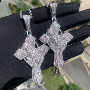 Iced Out <b>Cross</b> Pendant Necklace Moissanite Diamond 925 Silver Hip Hop Religious Pendant <b>Chain</b> - Product Image 2