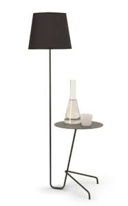 Modern Floor Lamp with Side Table Fabric <b>Shade</b> Metal Frame Bedroom Living Room <b>Light</b> - Product Image 6