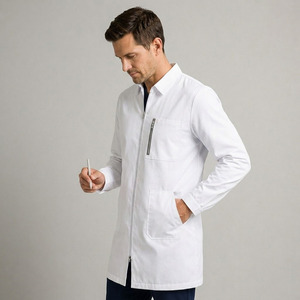 Blouse médicale pour hommes pour médecins et dentistes - Tissu sergé en bambou/polyester/spandex, coupe classique, uniforme d'hôpital durable - Product Image 2