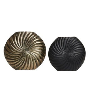 Set of 2 Antique <b>Unique</b> Design Decorative Flower <b>Vase</b> Top Quality Hotel Used Stylish Aluminium Material Flower <b>Vase</b> - Product Image 1