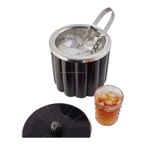 Cubetera Artesanal Ecológica con Incrustaciones de Cuerno y Interior de Acero Inoxidable, Elegante Vajilla para Fiestas - Product Image 3