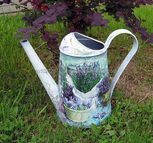 Superbe bidon d'eau galvanisé imprimé en émail adapté à l'arrosage des plantes tout en servant de bel accent de jardin décoratif - Product Image 5