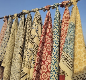 Indian Block Printed Floral Extra Large Ethical Fashion Handmade Sarong 1 Piece Beach Wrap - Product Image 1