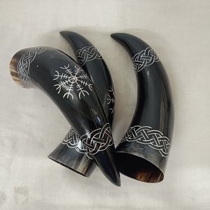 Cuerno Vikingo para Beber, Tallado a Mano, Natural, Ecológico, de Alta Calidad, Duradero, Pulido, con Forma Geométrica, Arte Folclórico Personalizado - Product Image 4