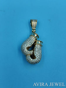 Joyería Hip Hop Unisex, Plata de Ley 925, Chapado en Oro Amarillo, Colgante de Moissanita, Sin Níquel, Sin Plomo, para Hombre y Mujer, GRA - Product Image 5