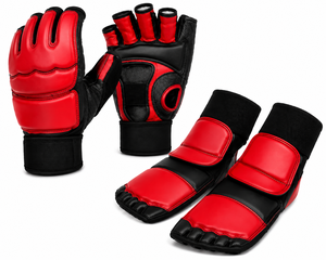 Guantes y Protectores de Pies de Poliuretano Blanco para Entrenamiento de Taekwondo - Product Image 3