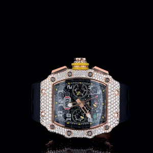 Reloj Tourbillon Automático de Lujo Unisex con Movimiento ETA, Diamantes Moissanite, Correa de Acero Inoxidable y Caucho, Diseño Analógico Personalizado - Product Image 1