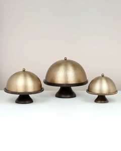 Premium Finish Luxury Aluminum Dome Cake <b>Stand</b> with Wooden Base New Arrival Fast Delivery for Wedding Decoration - Product Image 3