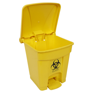 Black Rectangular Plastic Bio-Hazard Waste <b>Bin</b> with Foot Pedal for Medical Hospital Use - Product Image 2