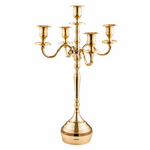<b>Black</b> Metal <b>Candlestick</b> Holder Bulk Supply Luxury 5-Candle Decorative Candelabra Stand for Dining Room Halloween Home Decor - Product Image 5
