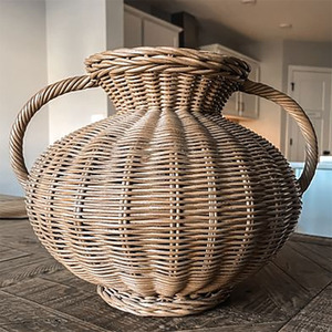 Jarrón Redondo de Mimbre Rústico, Ecológico y Duradero, con Lazo, Diseño Moderno, Hecho a Mano, para Decoración Navideña de Mesa, Precio al por Mayor - Product Image 4