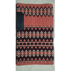 Tapis de selle pour cheval en laine mélangée tissé à la main, motif géométrique occidental, corail, noir, crème, motif aztèque, équipement équestre LLT - Product Image 3