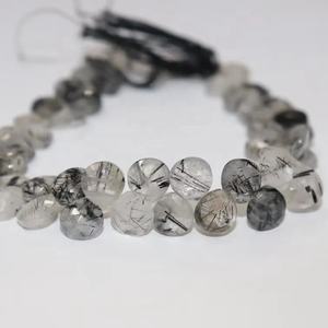 Black Rutile Faceted Heart Shape Beads 8mm Black Rutile Beads Rutile faceted Heart beads - Product Image 1