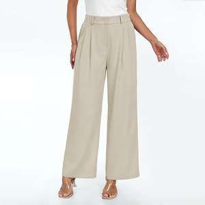 Pantalones de Vestir de Pierna Ancha para Mujer, Cintura Alta, Casuales de Negocios, Holgados - Product Image 4