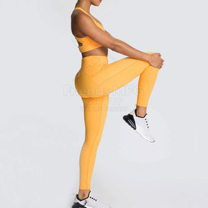 Comfortable Professional Women Yoga Set Solid Pattern Quick Dry Breathable Eco-Friendly Lightweight 2-Piece High Quality - Product Image 3