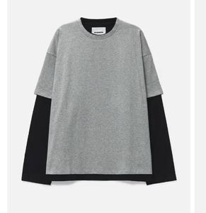 Women's Fashion Double Sleeves T Shirt Soft Fabric Long Sleeve Casual Wear Comfortable Modern Street Style <b>Top</b> - Product Image 2