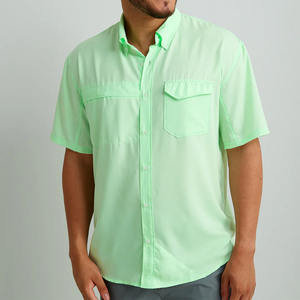 Chemise de pêche à manches longues à séchage rapide, respirante, UPF 50, 100% polyester, boutonnée, avec plusieurs poches pour la randonnée - Product Image 1