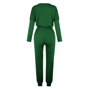 Premium Quality Two Piece Plain Color Women Tracksuit Street Wear Two-Piece Set Casual 100% Cotton Running Full Length Ladies - Product Image 1