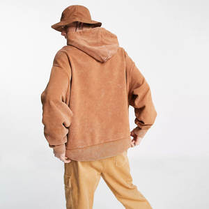 Sweat à capuche personnalisé en molleton de coton, imprimé, uni, vierge, épais, coupe oversize, pour hommes et femmes, hiver - Product Image 3