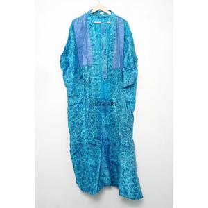 Sari Kimono de Seda Suave Vintage Indio Surtido para Mujer, Hecho a Mano con Estampado Floral, Cuello en V, Cintura Elástica, Tres Cuartos, Otoño, Suave - Product Image 5