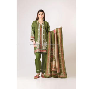 Kameez Shalwar ชุดเดรสสำหรับปาร์ตี้3ชิ้นสูทสนามหญ้าสีสวยสำหรับผู้หญิงอินเดียสวมใส่ในฤดูหนาวชุดลูกไม้ขายดี - Product Image 4