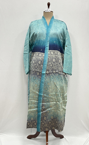 ชุดคลุมยาวคิโมโนผ้าไหมอินเดียแบบปะติดปะต่อ คอวี สไตล์โบฮีเมียน เหมาะสำหรับใส่ไปชายหาด สวมใส่สบาย ทำด้วยมือ สำหรับคุณแม่ตั้งครรภ์ น้ำหนักเบา - Product Image 3