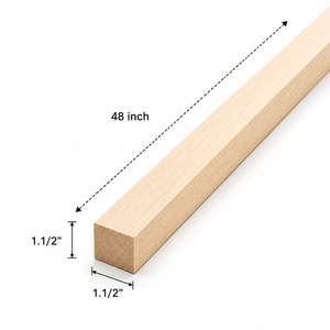 Tiges carrées en bois massif non finies, bâtons en bois massif pour l'artisanat DIY, la fabrication de meubles, la décoration intérieure, taille personnalisée, OEM - Product Image 3