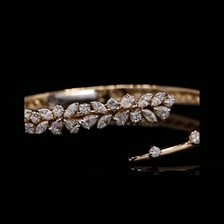 Bracelet en diamant cultivé en laboratoire 7CT en forme de feuille |   Bracelet en or jaune 14 carats - Product Image 6