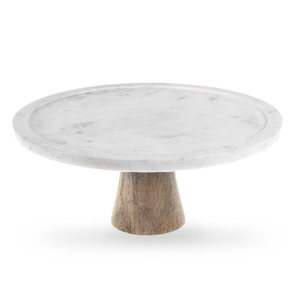 Round Wood & <b>Marble</b> <b>Cake</b> <b>Stand</b> Decoration Pattern Wood Base for Customized Size Cheap Price - Product Image 4