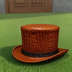 Premium quality custom made Handmade Brown Leather <b>Top</b> Hat Steampunk Gothic Western Hat - Product Image 4