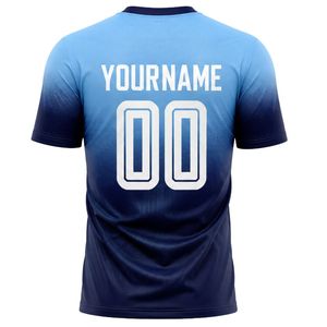 เสื้อฟุตบอลสีน้ำเงินอ่อนแบบซับลิเมชั่นสำหรับผู้ชาย ชุดทีมกีฬา แขนสั้น สำหรับแข่งขันและฝึกซ้อม - Product Image 2