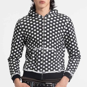Conjunto de Dos Piezas Personalizado con Estampado de Lunares, Sudadera con Capucha Extra Grande, Pantalones Anchos con Bolsillo Tipo Canguro, 100% Algodón, Secado Rápido, Transpirable, Casual - Product Image 5