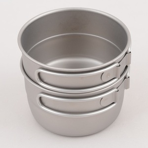 PY-SIE049 PTYGRACE Taza Apilable de Titanio con Tapa de 300 ml, Mini Olla Japonesa Ligera de Titanio con Asa Plegable para Camping - Product Image 4