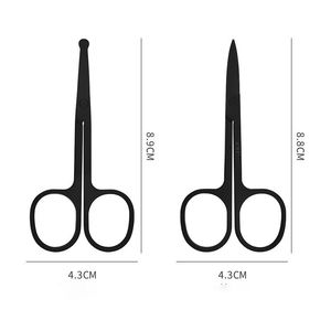 Ciseaux chirurgicaux professionnels en acier inoxydable à pointe incurvée et droite de précision, certifiés CE, pour sourcils, cils, ongles et iris - Product Image 4