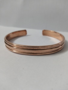 Copper <b>Bracelet</b> With Om Symbol Embossed Design Fashionable <b>Metal</b> Cuff Jewelry For Men Women - Product Image 6