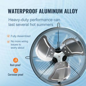 Ventilatore di scarico a parete in alluminio ad alta velocità da 10 pollici 820 motore a corrente alternata per serre capannoni omologato FCC - Product Image 4