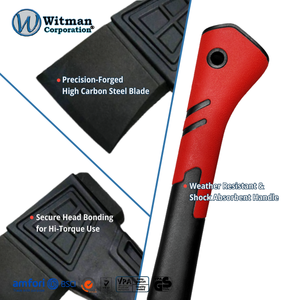 ขวานอเนกประสงค์ขนาด 25 ซม. สำหรับงานอุตสาหกรรม ใช้งานกลางแจ้ง ด้ามไฟเบอร์กลาส เหล็กกล้าคาร์บอนสูง เหมาะสำหรับตั้งแคมป์ ตัดกิ่งไม้ หั่นไม้ - Product Image 4