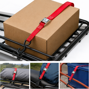 High Strength Polyester Cam Buckle Tie Down Strap 25mm 250kg with <b>S</b> <b>Hook</b> for Heavy Cargo Securing OEM Factory Direct - Product Image 2