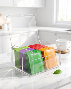 Stylish Modern Acrylic <b>Tea</b> Bag Storage Box Sleek Transparent Design for Eco-Friendly for Effortless Organization Display - Product Image 4