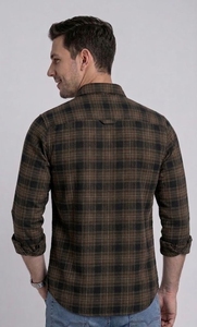 Camisa Enovate a Cuadros, Doble Botonadura, Manga Larga, Corte Regular, Casual, Unisex, Transpirable, de Algodón - Product Image 3