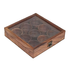 Indian Manufacturer's <b>Foldable</b> 8x8x2 Size Square Wooden Spice <b>Box</b> Wholesale Boutique Supplier Factory Direct Low MOQ 2026 Trend - Product Image 4