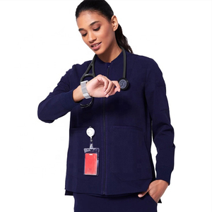 Uniformes Médicos Unisex, Chaqueta de Enfermería Cómoda con Cierre, Uniformes de Enfermera para Mujer, Uniformes de Hospital para Verano - Product Image 1