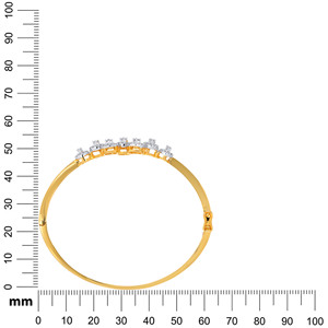 Elegant Women's Yellow Gold 14K Lab Grown Diamond Spiral <b>Bangle</b> <b>Bracelet</b> Classic Intricate Circular Design Sparkling Stones - Product Image 4