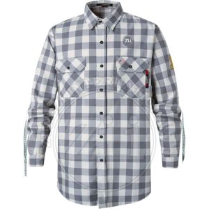 Chaquetas de Soldadura Resistentes al Fuego y Repelentes al Agua de .5 oz, NFPA2112 CAT2, con Botones a Presión, Estampado a Cuadros, Seguras, Ignífugas, FRC, con Paquete de Respirador - Product Image 6