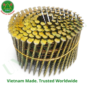Industrial Grade Zinc Yellow-Chromate Plated Steel Coil <b>Nails</b> 2-3/4 Inch Diameter Smooth/Screw Shank Checkered Head <b>Nail</b> <b>Nail</b> - Product Image 6